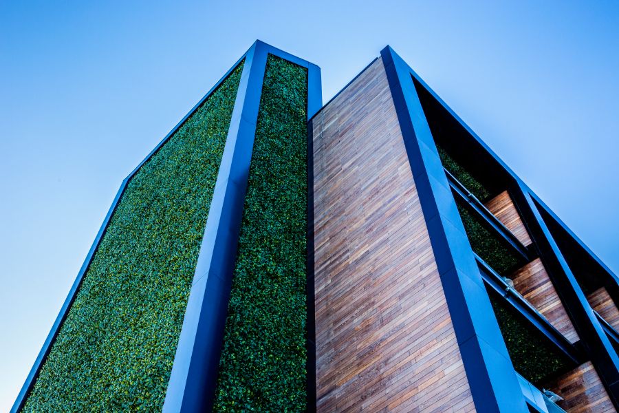 getting the most out of your PR agency, represented by innovative building with green garden wall